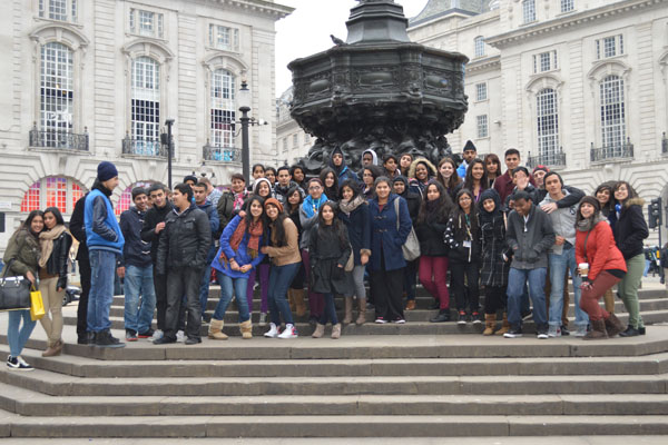 Sudents in Piccadilly Circus