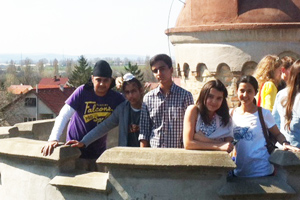 Sight seeing upp a tower in Hungary