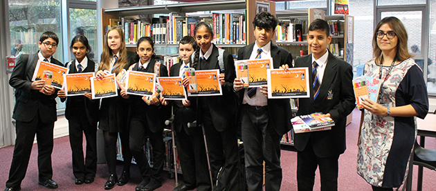 Spooky Story winners with Ms Birk