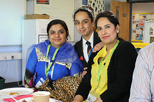 A Team students serving parents