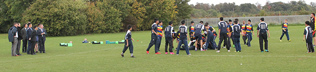 Japanese visitors watching rugby session