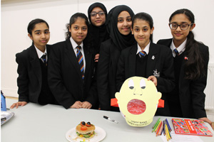  Year 8 students with their Cheese burger