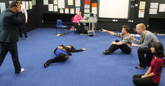 Students with Mr Lucas working on Henry IV