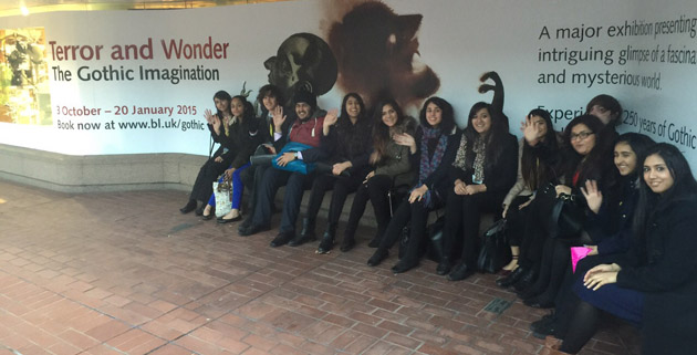 Sixth Form students at the Gothic Exhibition